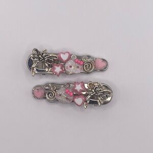Hello Kitty Pink and Silver Hair Clips